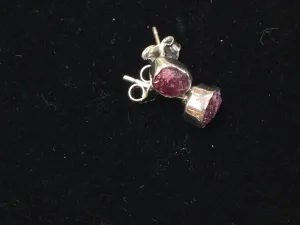 Rough Ruby Stud Earrings