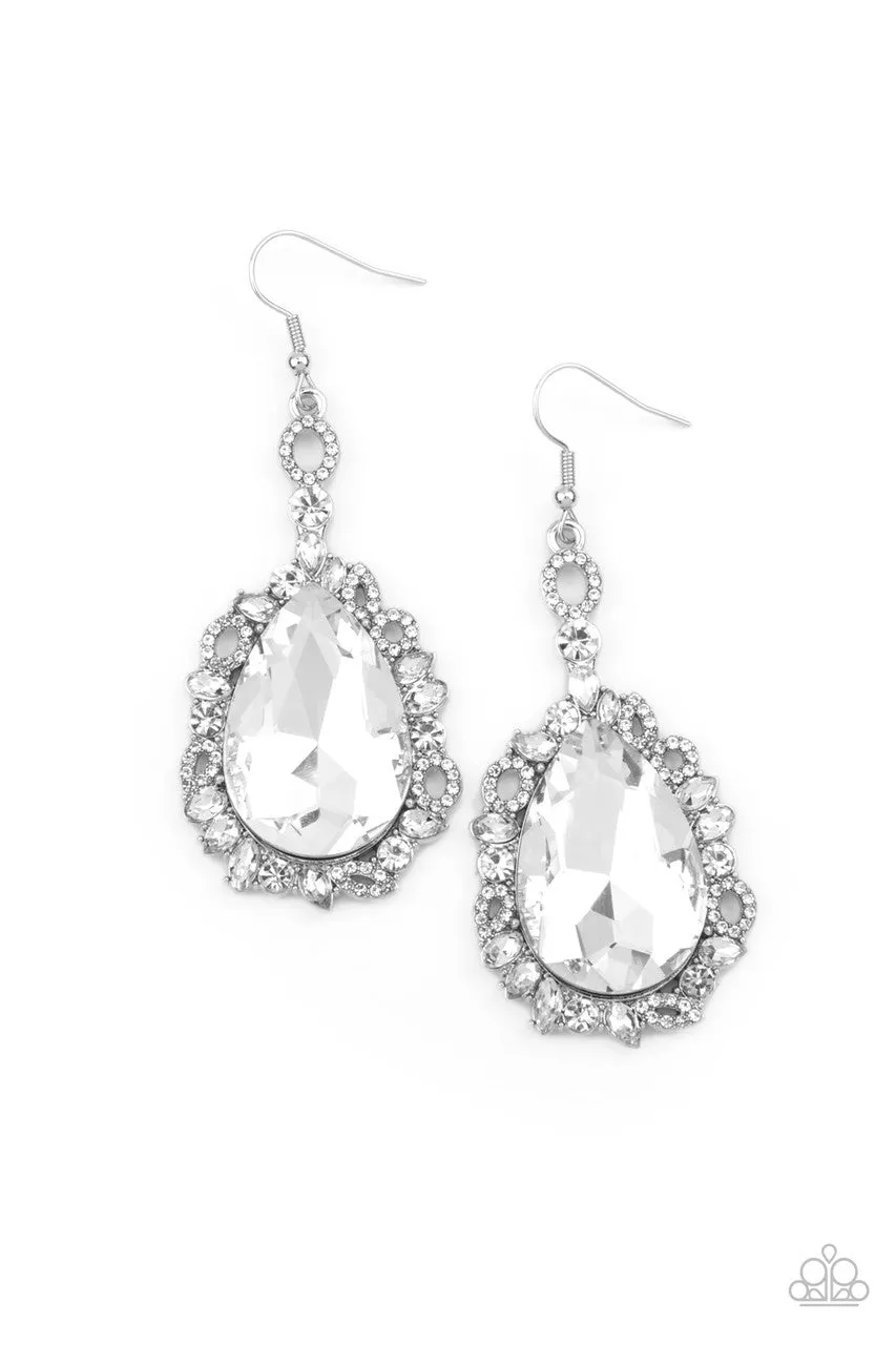 Royal Recognition White Paparazzi Earrings