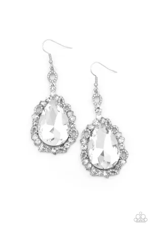 Royal Recognition White Paparazzi Earrings