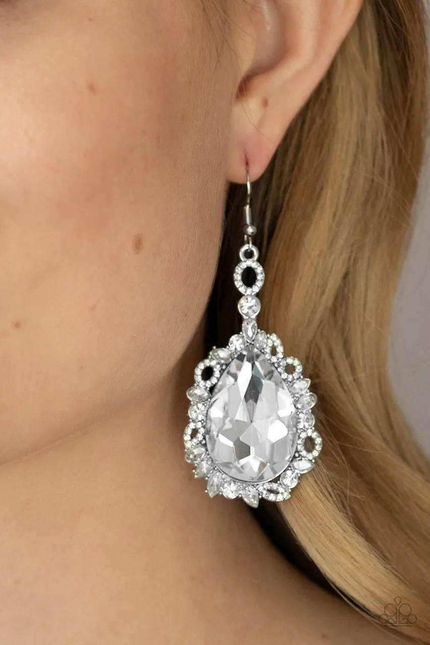 Royal Recognition White Paparazzi Earrings