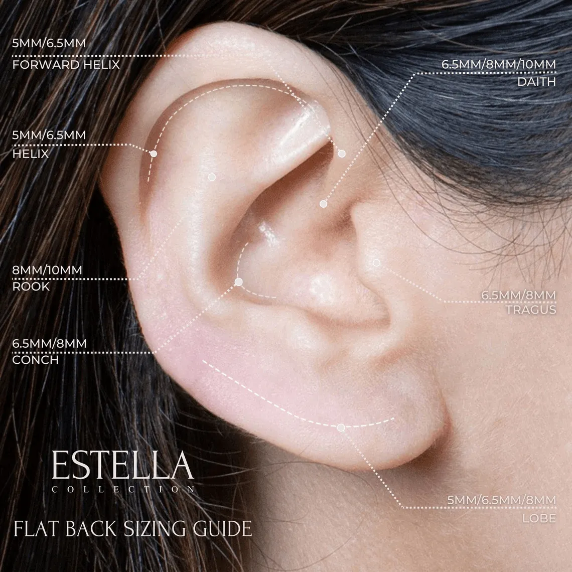 Ruby Cartilage Flat Back Earring
