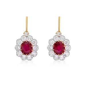 Ruby Diamond Earrings