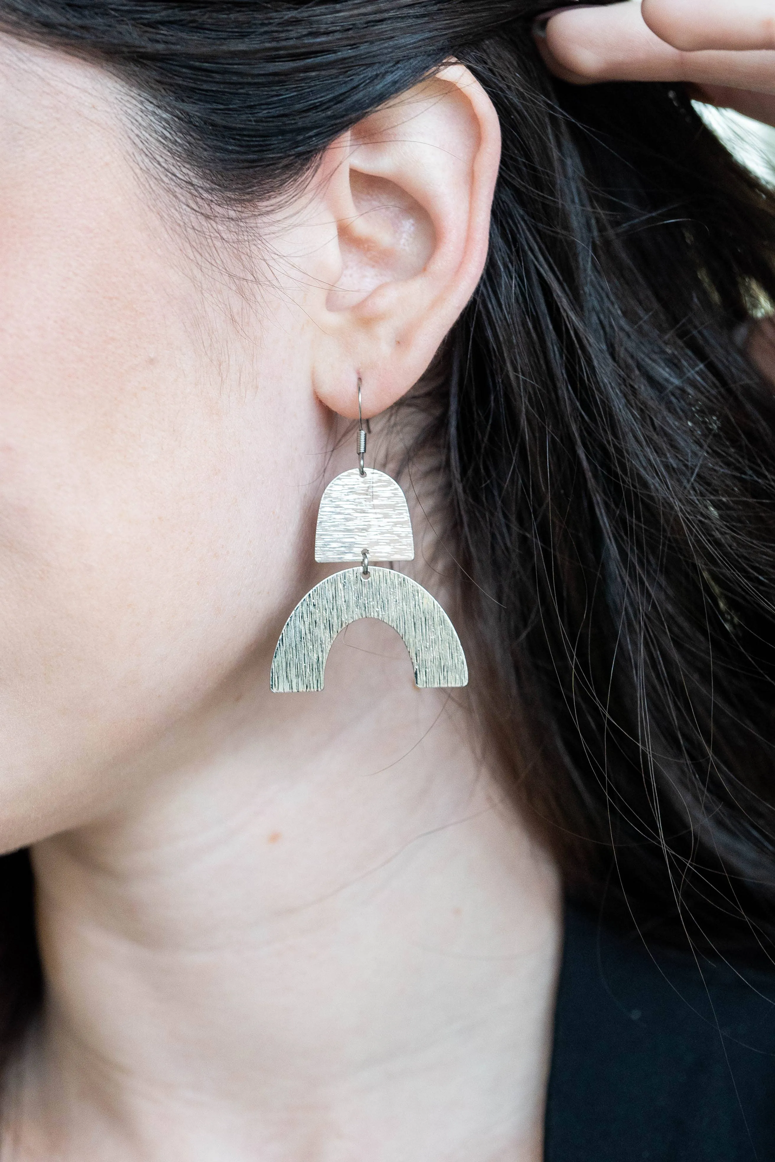 Ruby Earrings - Silver