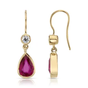 RUBY EARRINGS WITH DIAMONDS