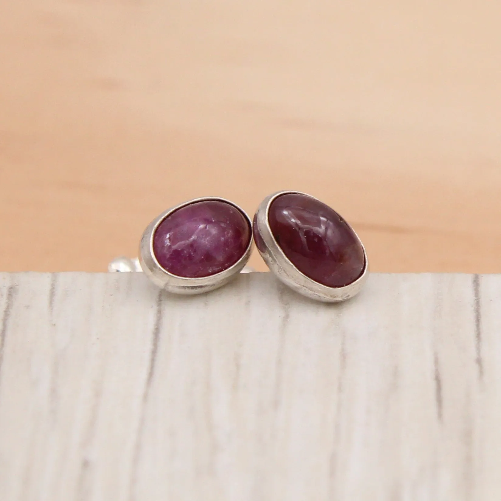 Ruby Oval Studs