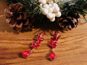 Ruby Red Crystal Earrings