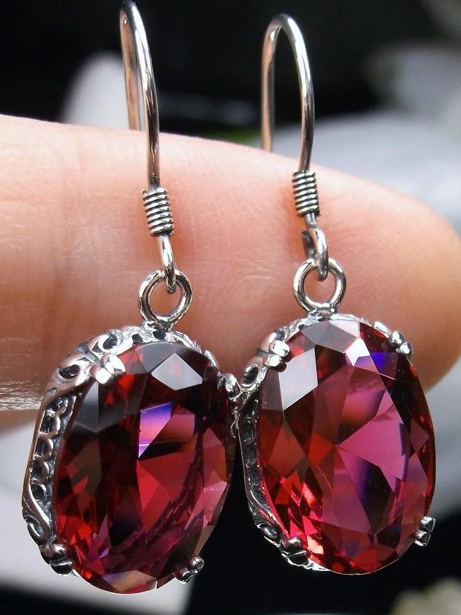 Ruby Red Earrings, Edwardian Jewelry #E70
