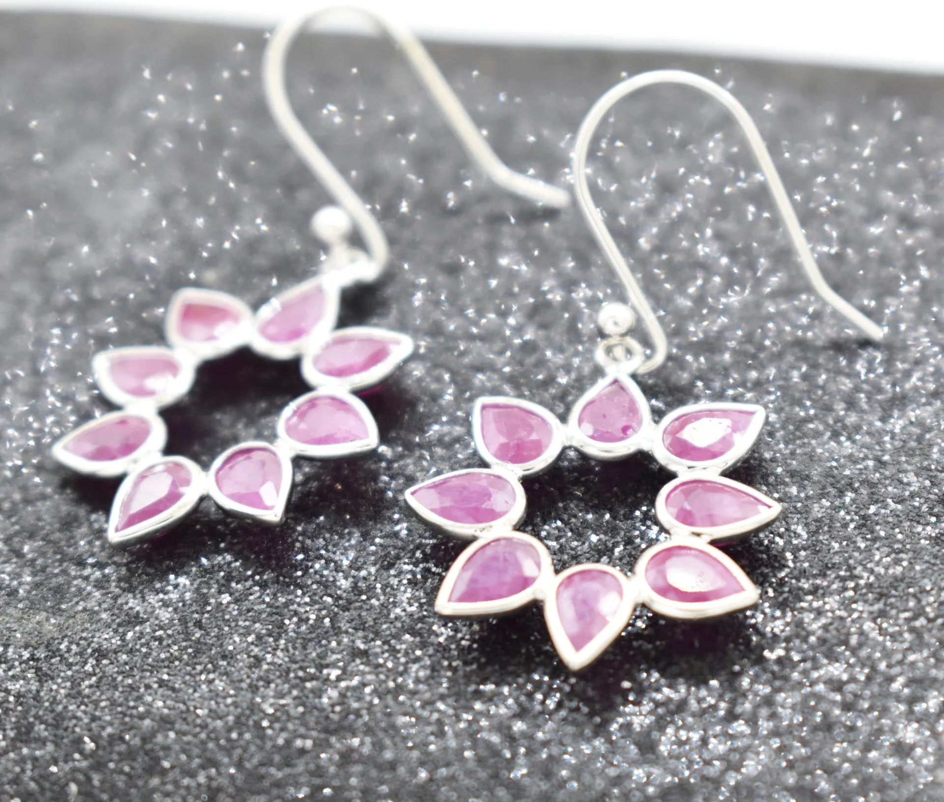 RUBY SILVER EARRINGS