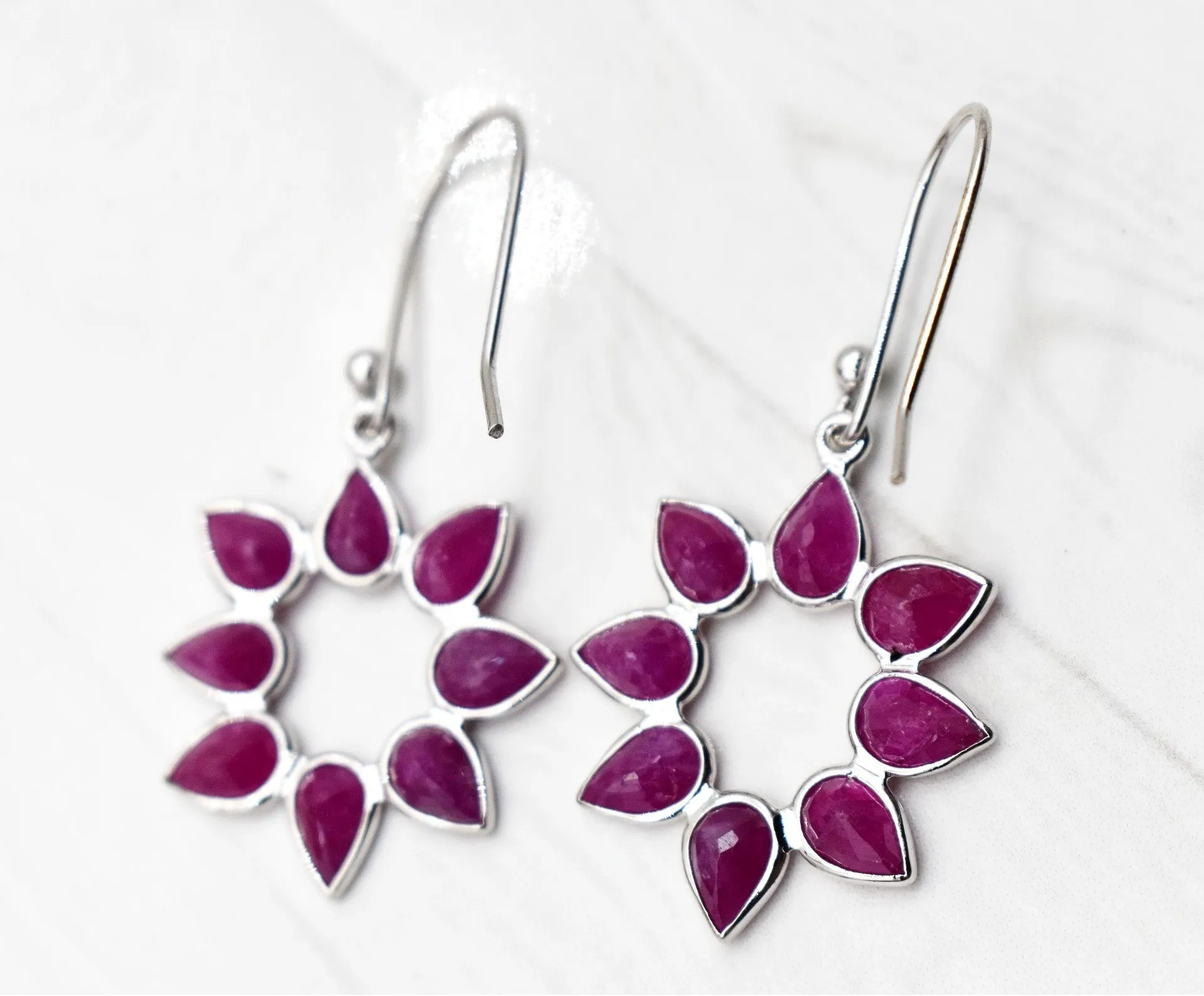 RUBY SILVER EARRINGS