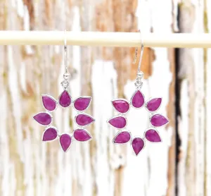 RUBY SILVER EARRINGS