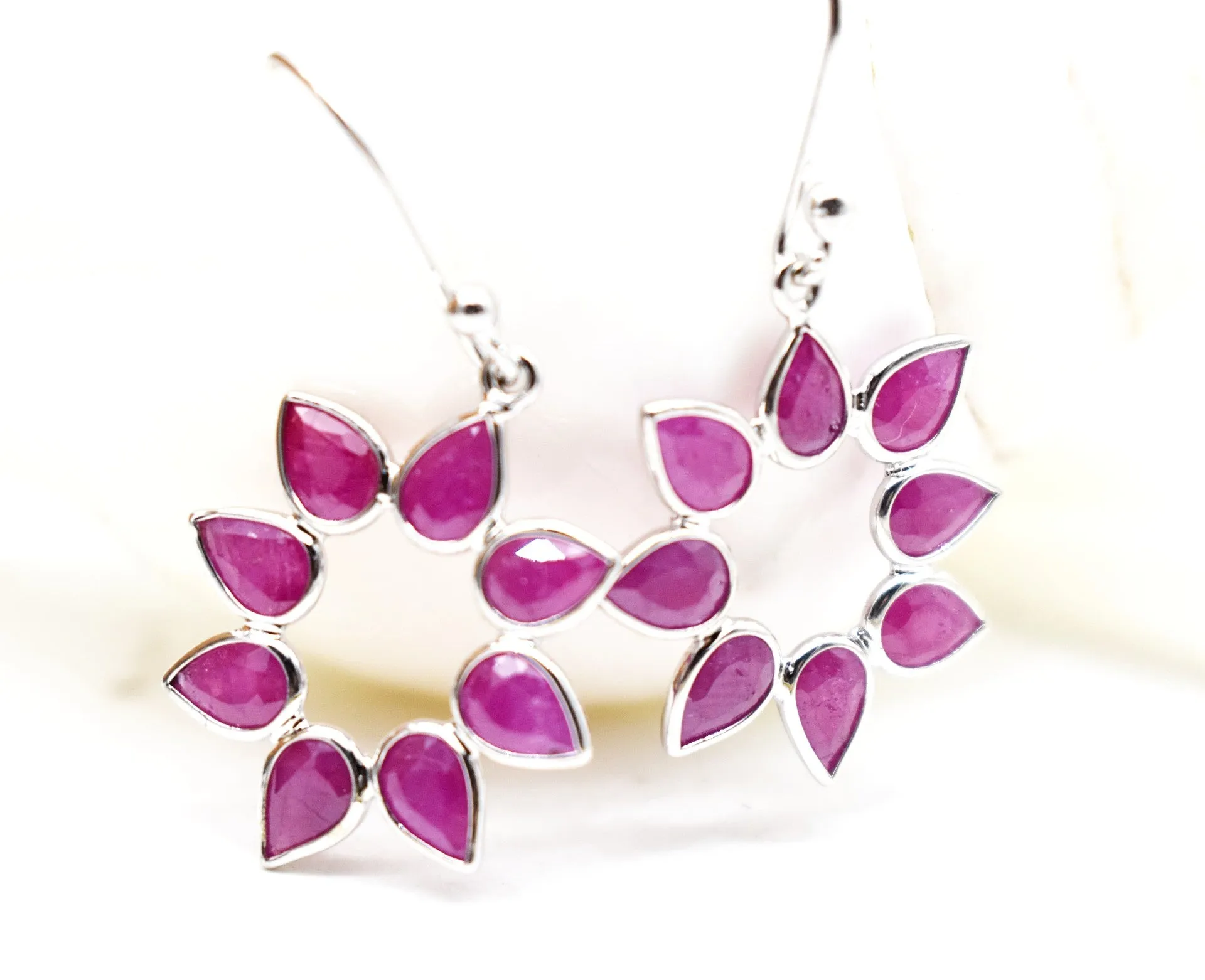RUBY SILVER EARRINGS
