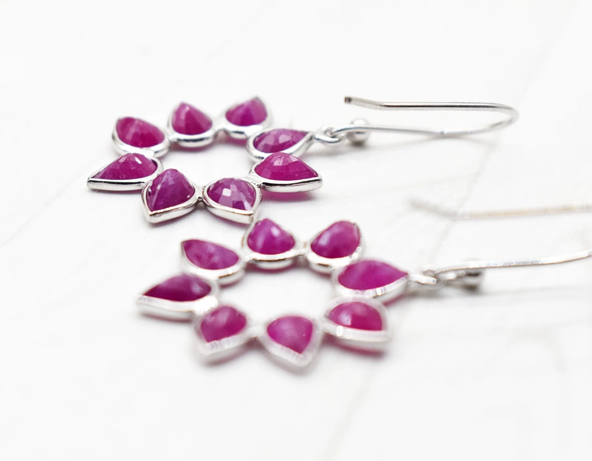 RUBY SILVER EARRINGS