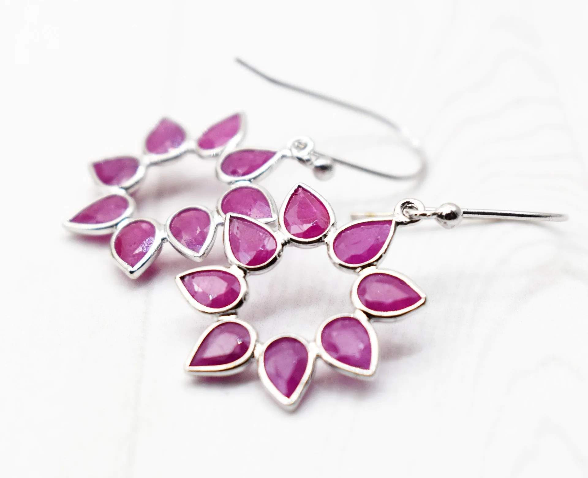 RUBY SILVER EARRINGS