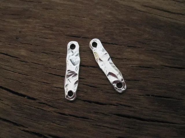 Rustic Textured Jewelry Bar Link and Connector in Sterling Silver (one link)(N)