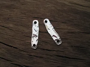 Rustic Textured Jewelry Bar Link and Connector in Sterling Silver (one link)(N)