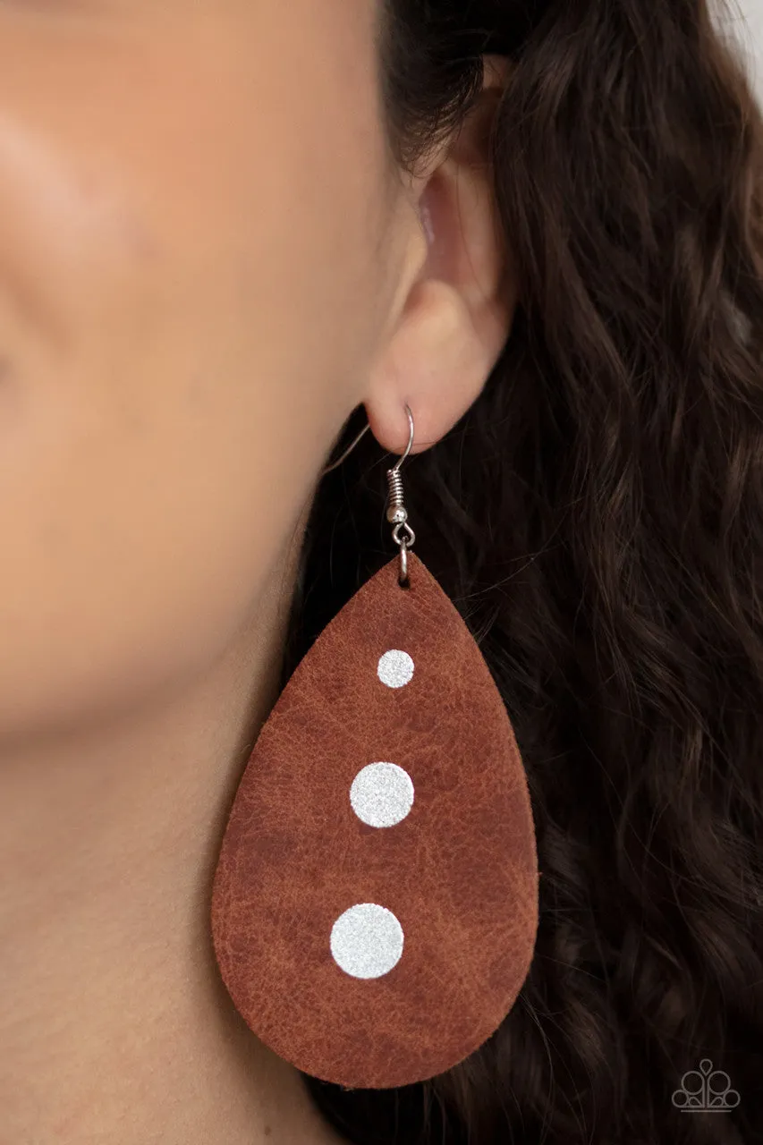 Rustic Torrent Brown Paparazzi Earrings