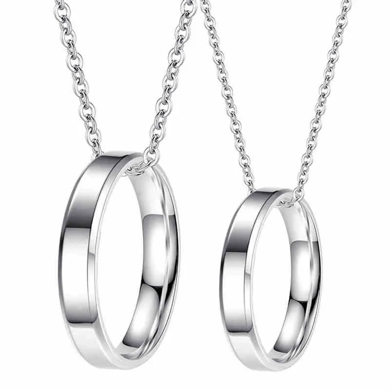 S925 Silver Ring Pendant Necklace Silver Chain For Couples