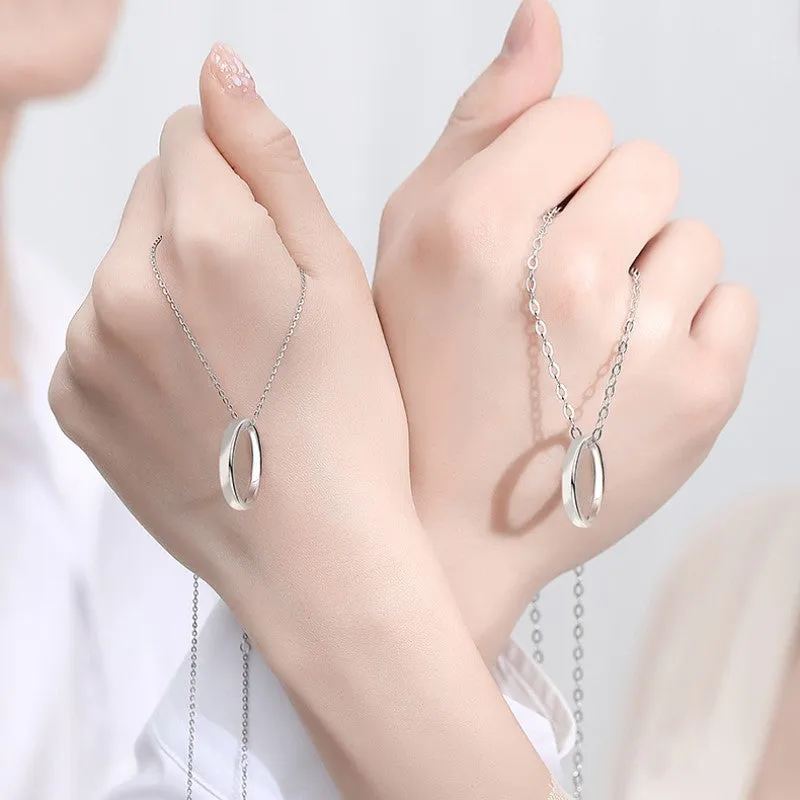 S925 Silver Ring Pendant Necklace Silver Chain For Couples