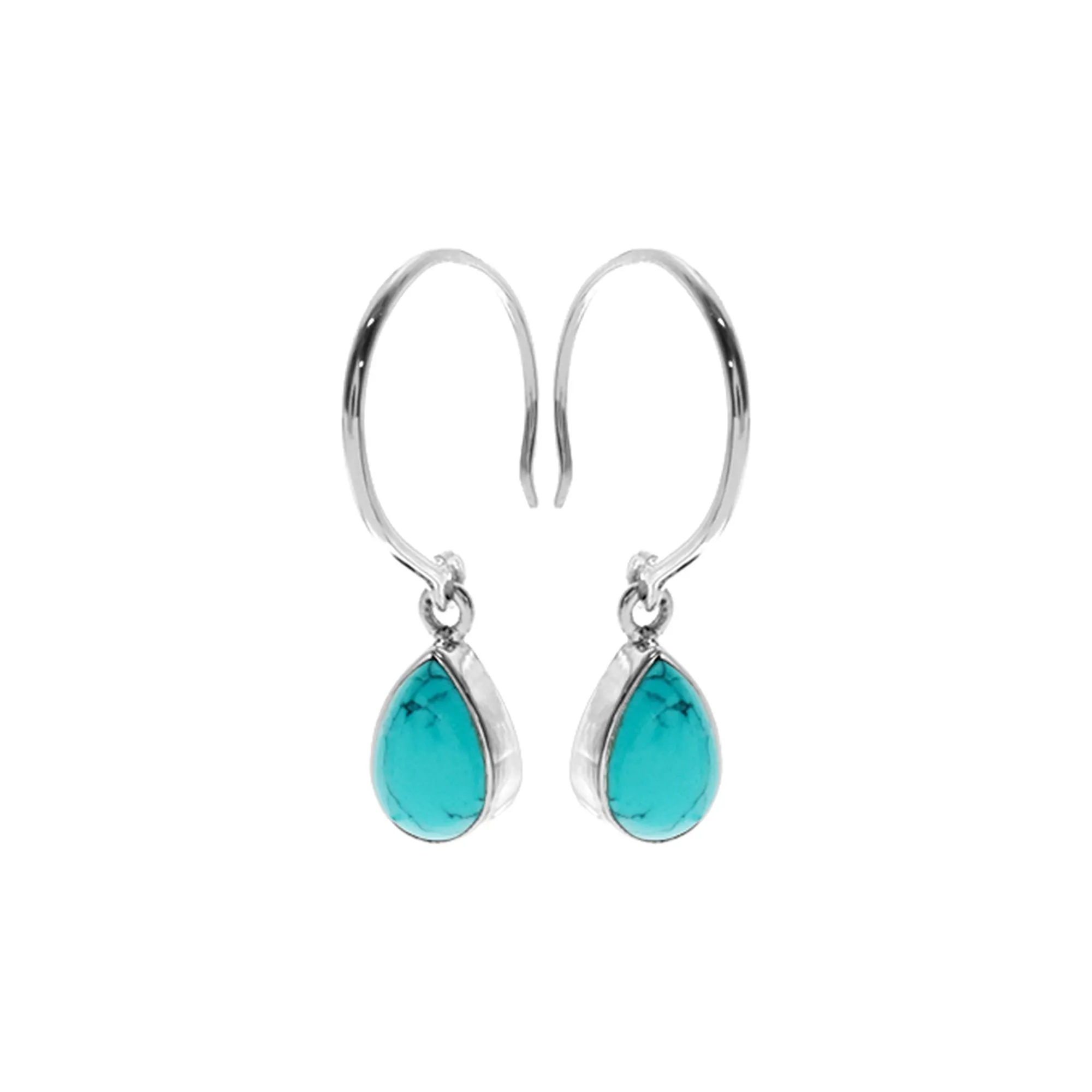 Samira open hoops with turquoise