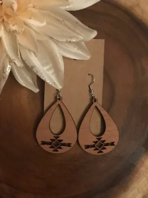 Sapele Wood Teardrop Earrings