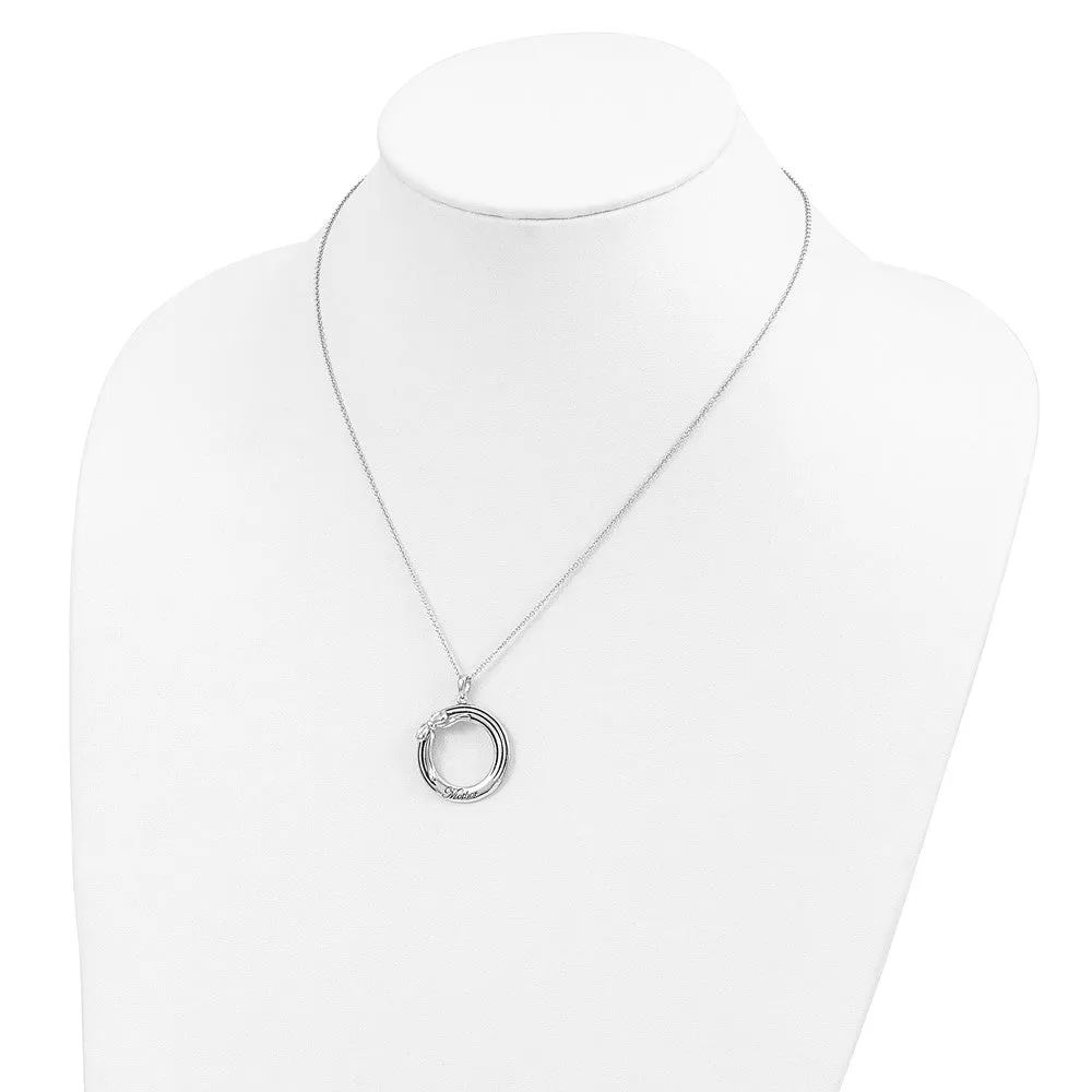 Sentimental Expressions Sterling Silver Rhodium-plated Antiqued My Mother, My Gift 18in. Necklace
