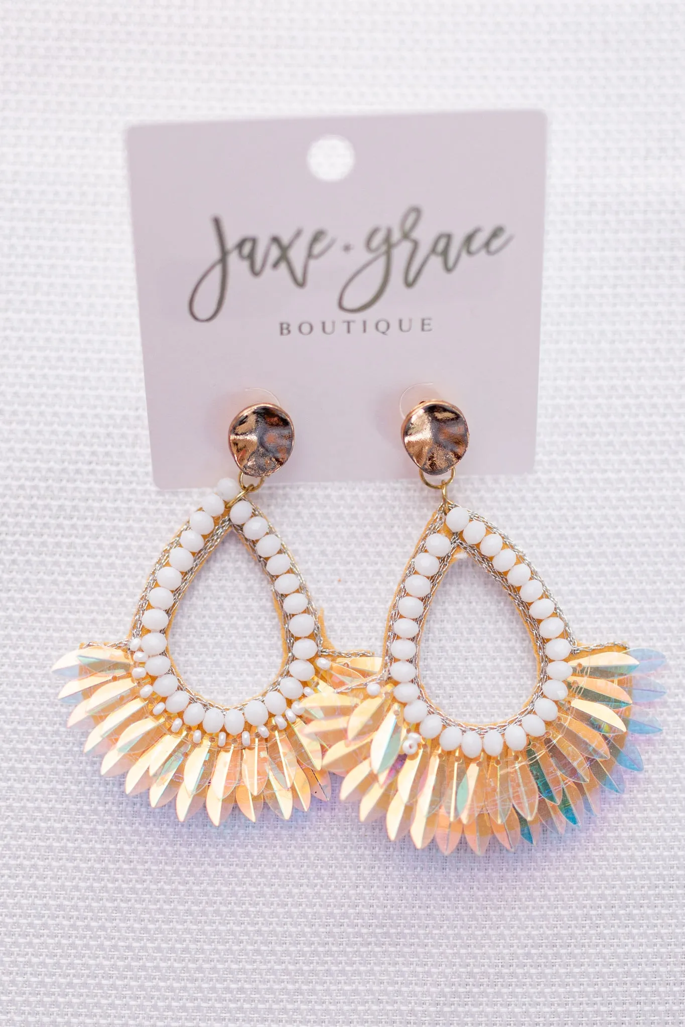 Sequin Teardrop Earrings, VARIOUS