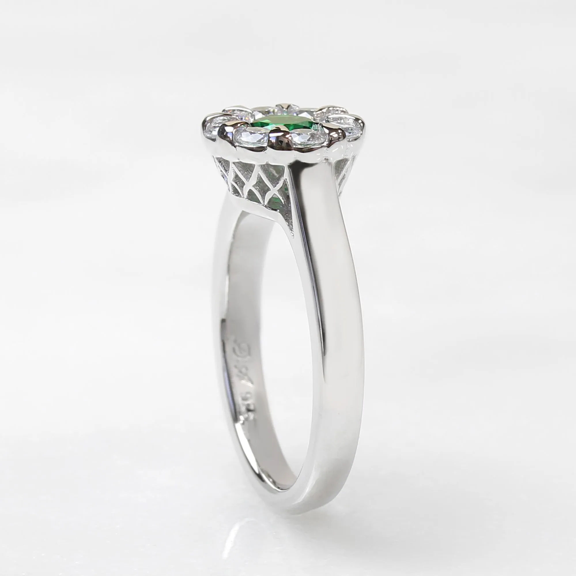 Serene Blossom: Emerald Promise Ring