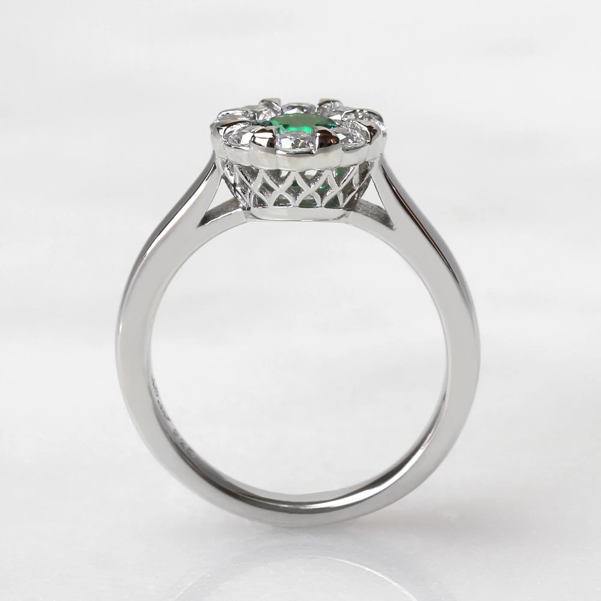 Serene Blossom: Emerald Promise Ring