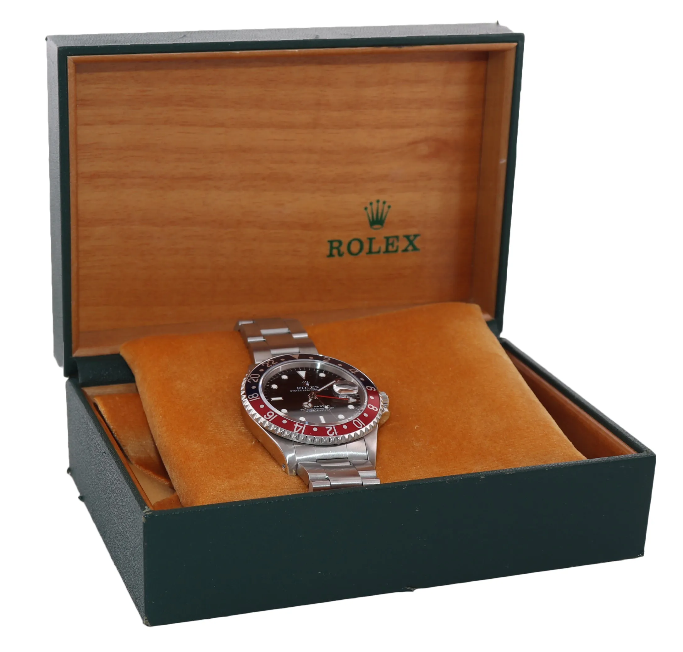 SERVICED Rolex GMT-Master Tritium Dial Pepsi Blue Red Steel 40mm 16700 Watch Box