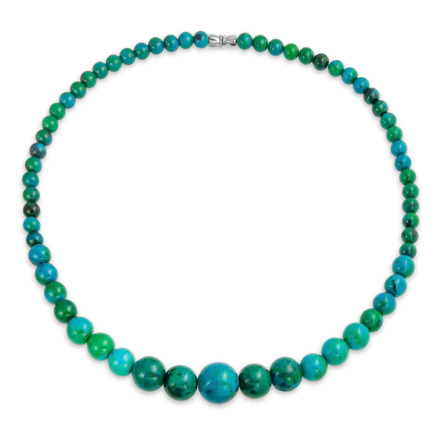 Set of 2 Graduated Blue Turquoise Black Onyx Bead Strand Necklace 18 Inch