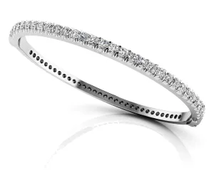 Shared Prong Oval Diamond Bangle with 1.44 ct.(finished) 2.2mm