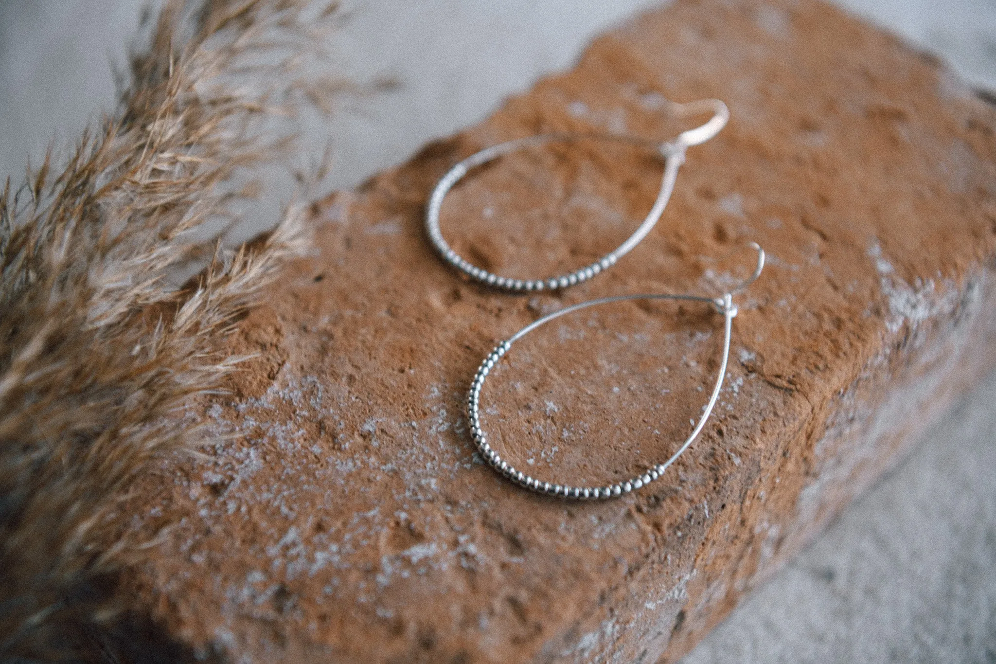 Silver & Silver Teardrop Earrings