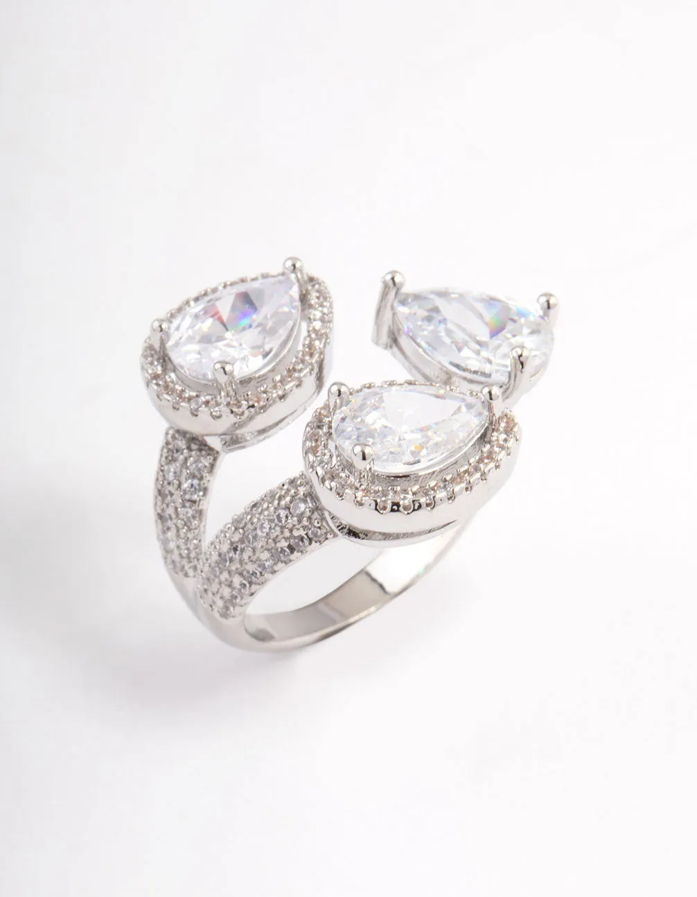 Silver Luxe Pear Ring