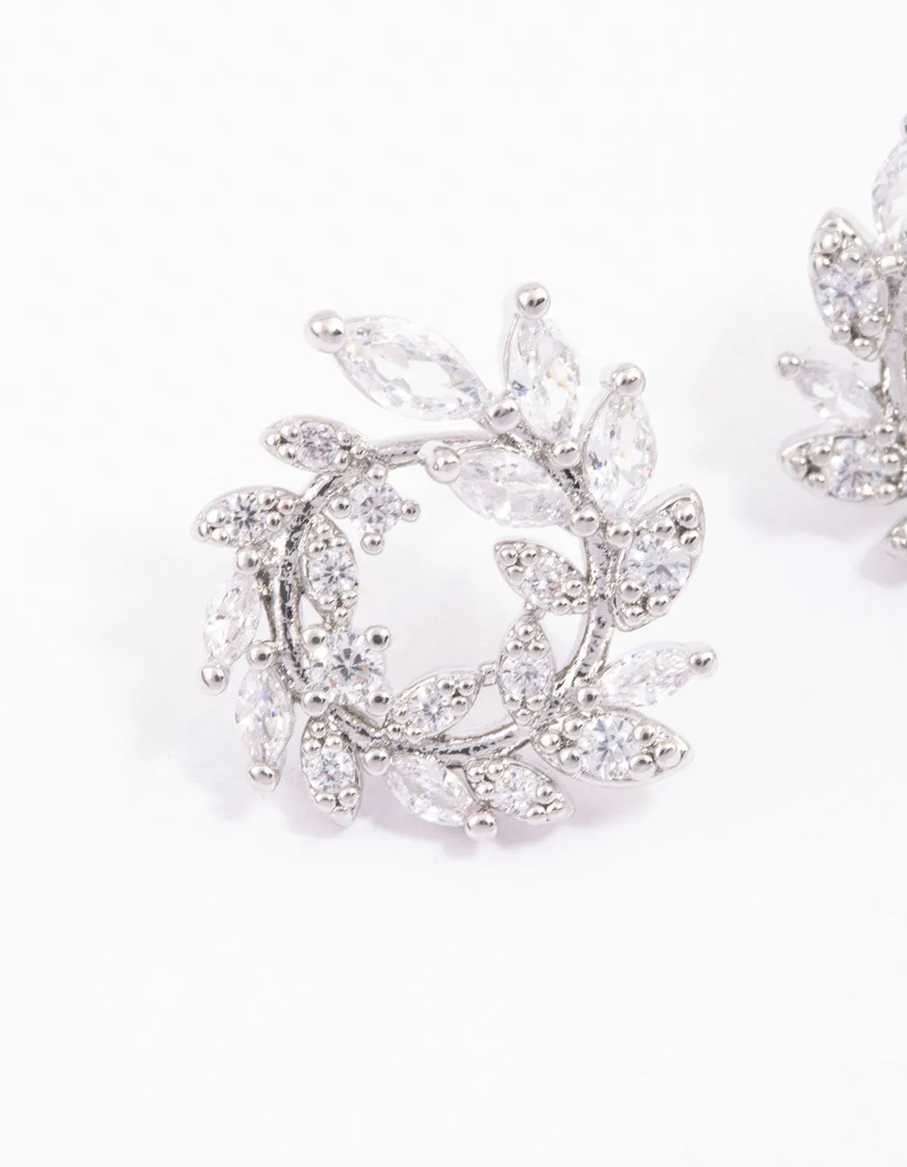 Silver Mini Wreath Stud Earrings