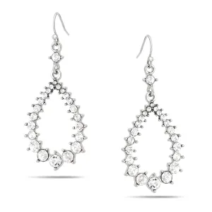 SILVER TEARDROP CRYSAL   EARRINGS #ADX6800103 (SHD4)