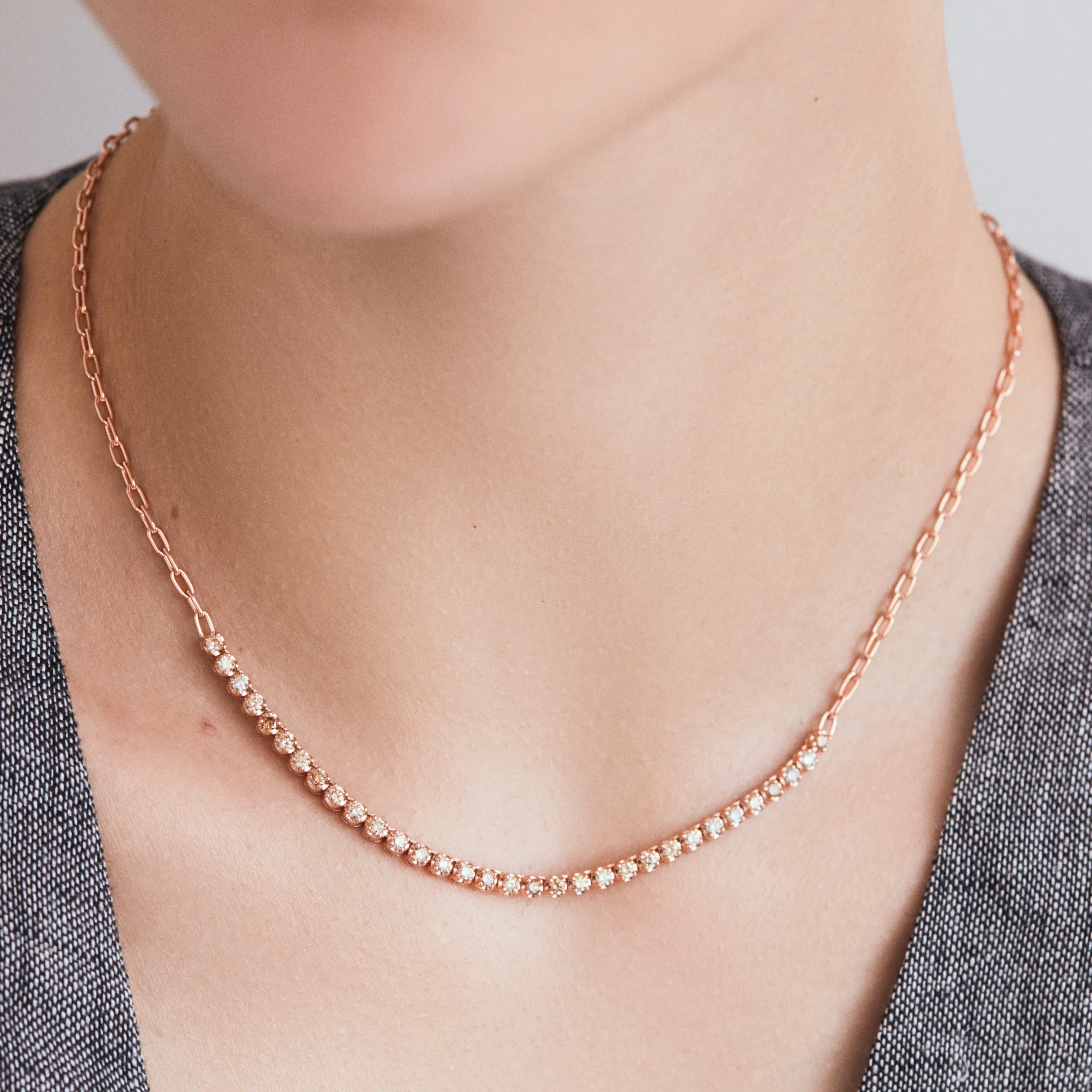 Simone Partial Tennis Necklace - Terra Incognita