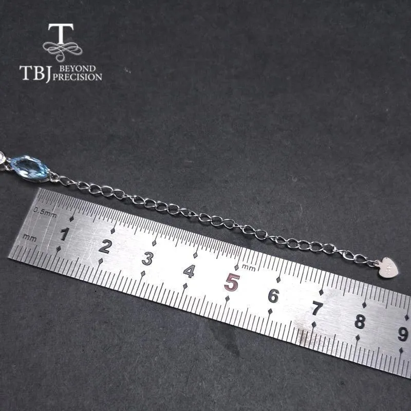 Simple Blue Topaz in 925 Sterling Silver Bracelet