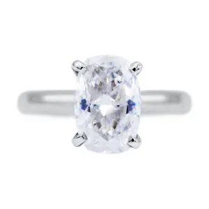 Skinny Cushion First Crush FAB Moissanite 4 Prongs FANCY Solitaire Ring
