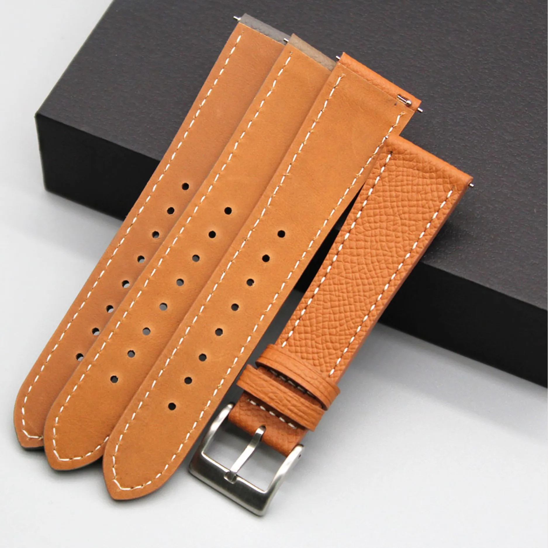 Sky Blue Epsom Leather Slim Apple Watch Strap
