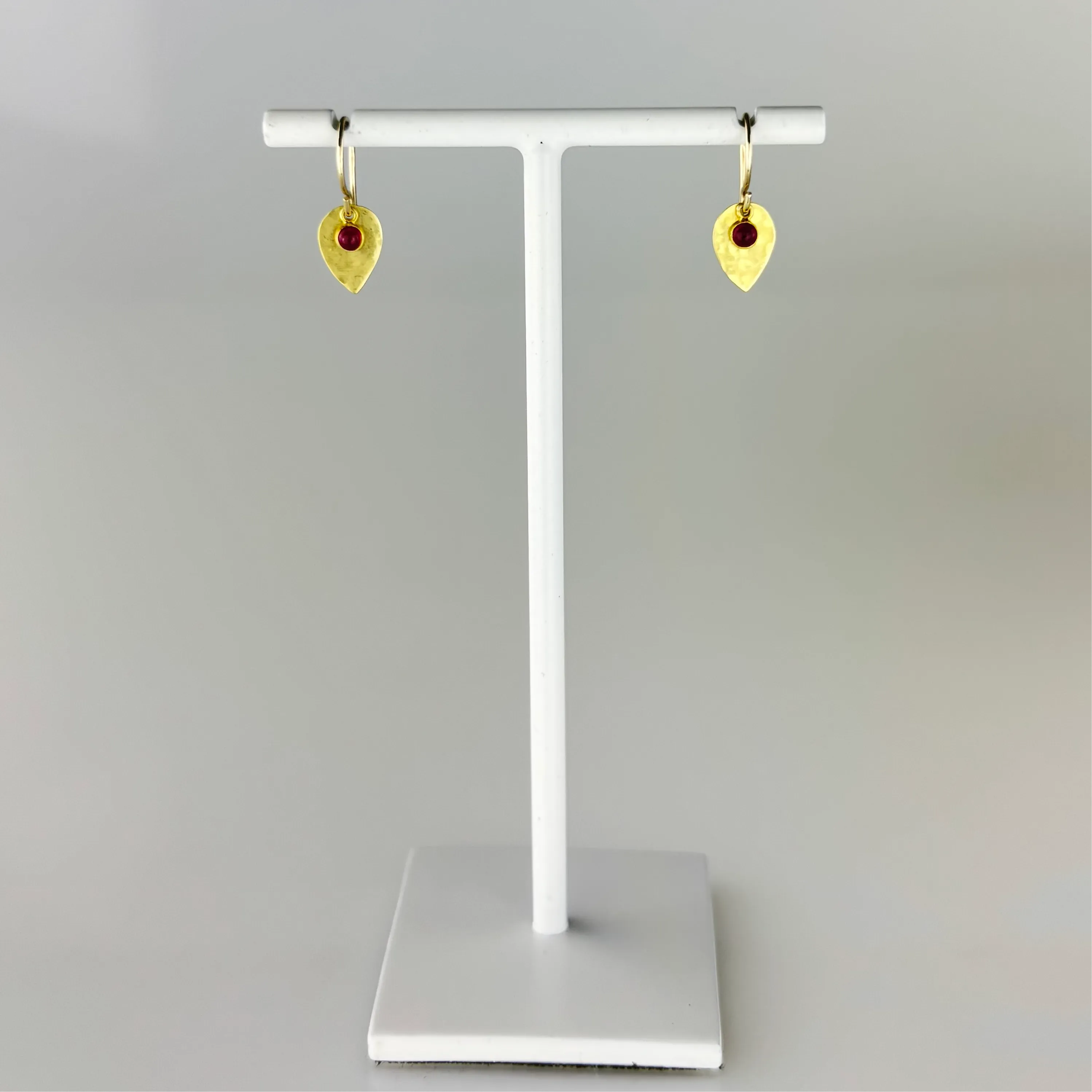 Small Hummingbird Ruby 18K Drops