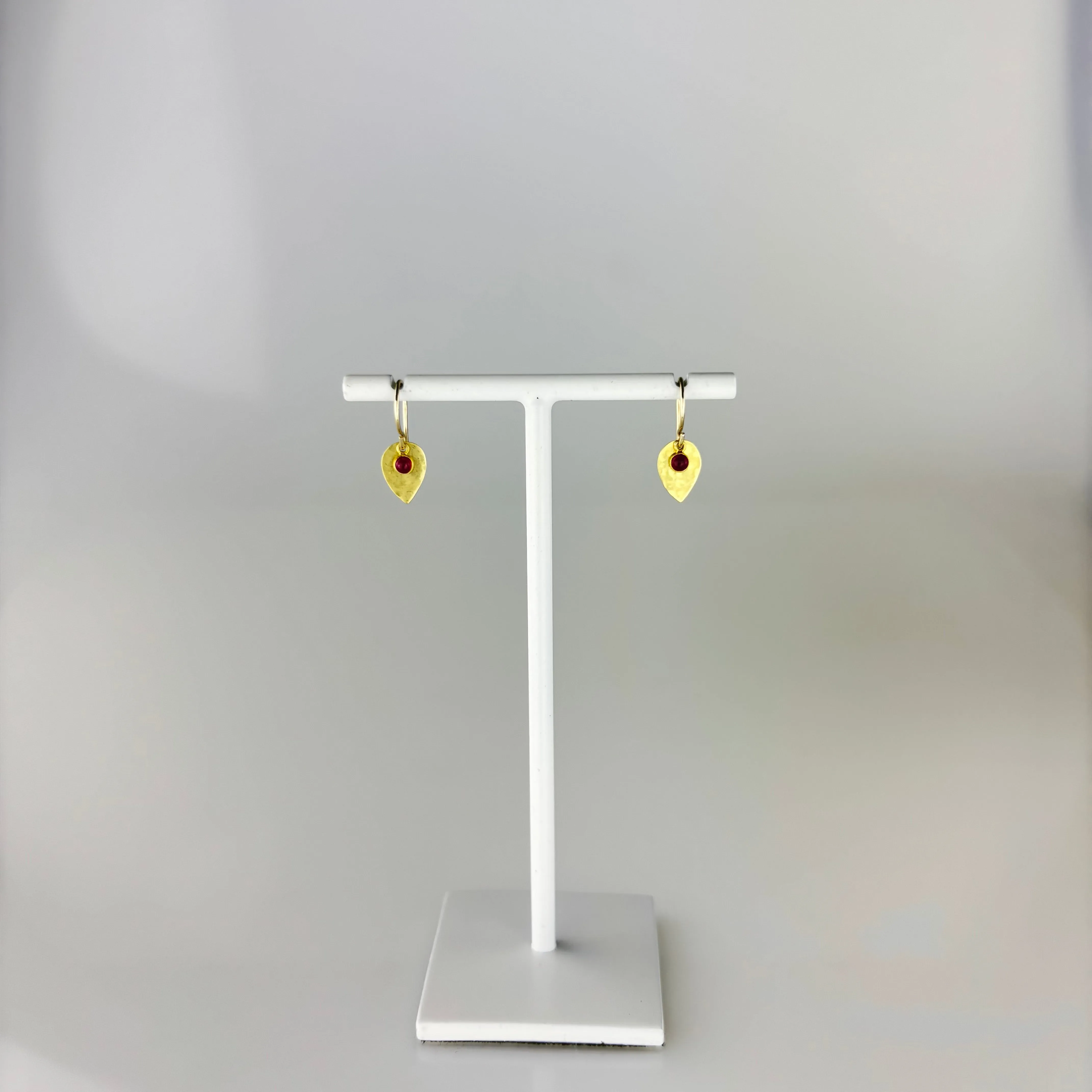 Small Hummingbird Ruby 18K Drops