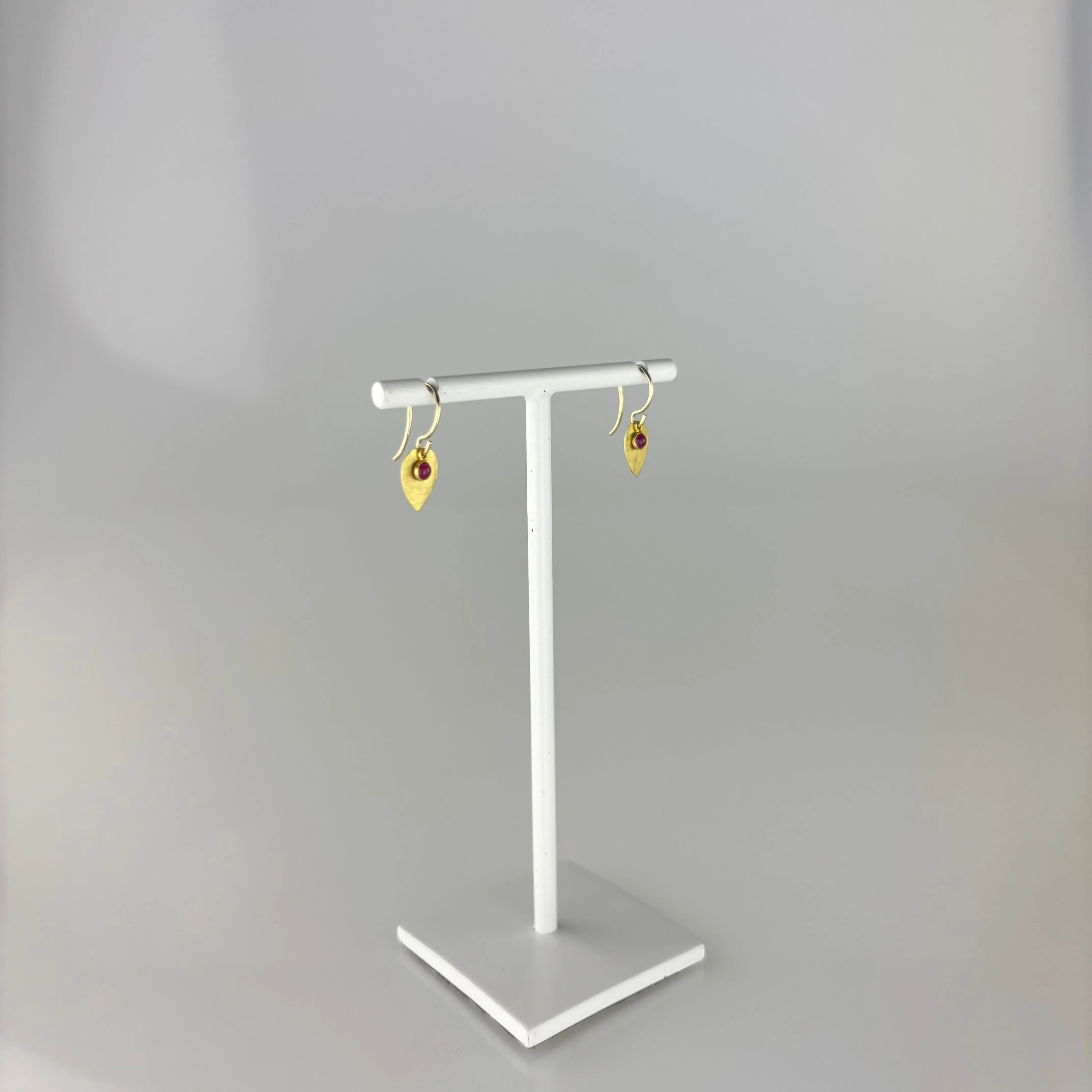 Small Hummingbird Ruby 18K Drops