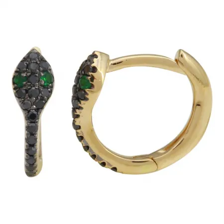 SNAKE CHARMER DIAMOND HUGGIES -GREEN EYES