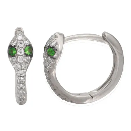 SNAKE CHARMER DIAMOND HUGGIES -GREEN EYES