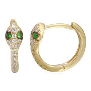 SNAKE CHARMER DIAMOND HUGGIES -GREEN EYES