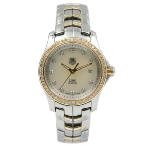 SOLD - Tag Heuer Link WJF1354 Two-Tone 26mm Diamond Bezel Mother of Pearl Dial