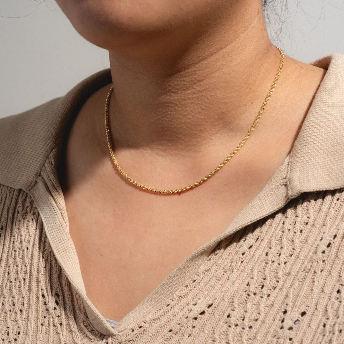 Solid Gold Bold Rope Chain