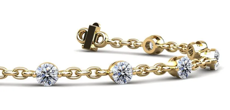 Sparkling Diamond And Chain Link Lab-Grown Diamond Bracelet with 2.08 ct.(finished) 3.5mm