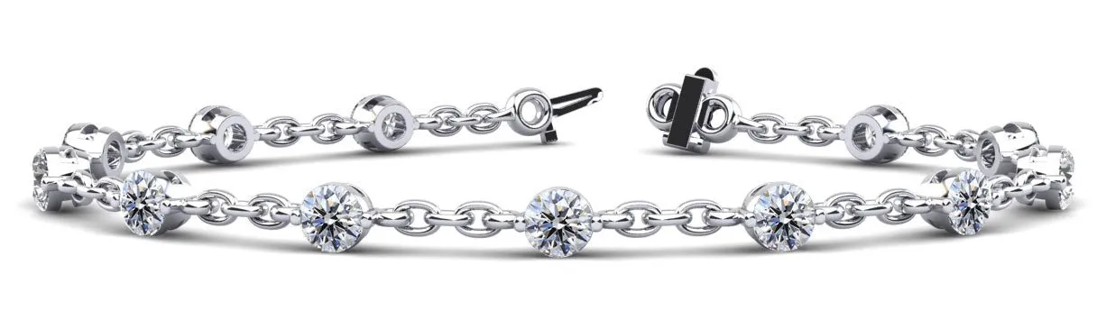 Sparkling Diamond And Chain Link Lab-Grown Diamond Bracelet with 2.08 ct.(finished) 3.5mm