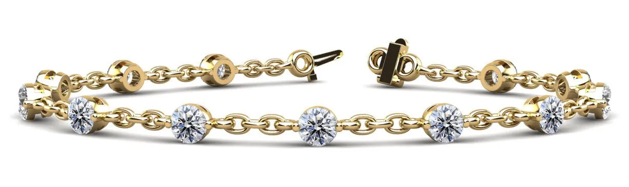 Sparkling Diamond And Chain Link Lab-Grown Diamond Bracelet with 2.08 ct.(finished) 3.5mm